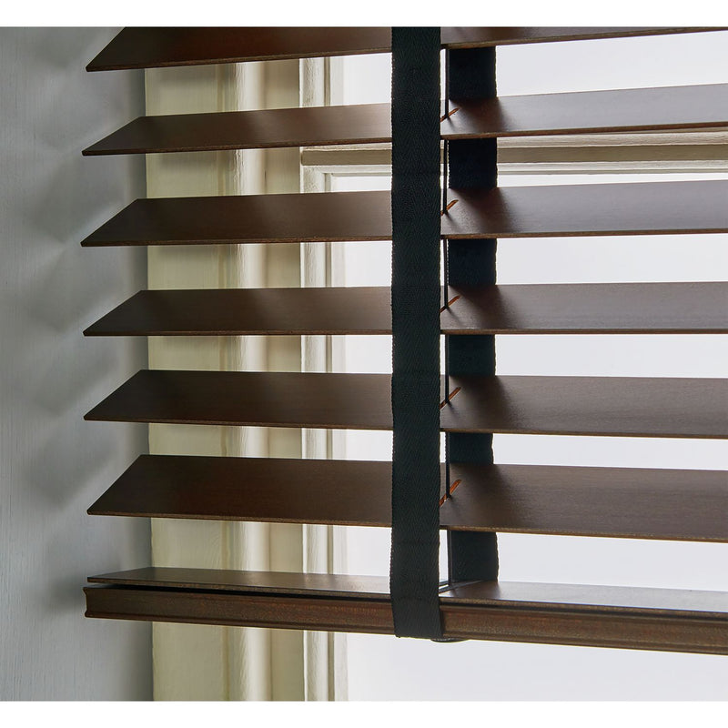Habitat Wooden Brown 50m Slat Venetian Tape Blind - 90cm