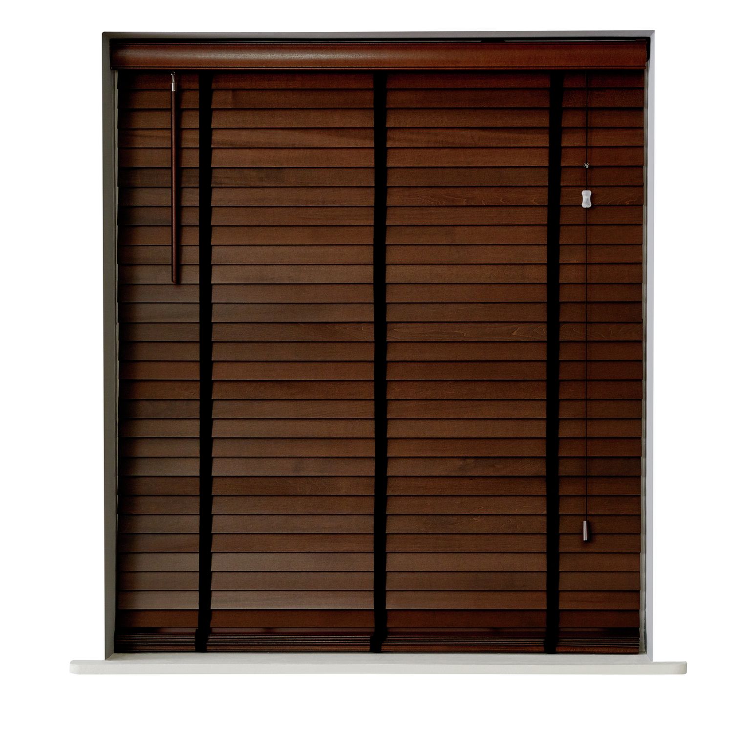 Habitat Wooden Brown 50m Slat Venetian Tape Blind - 90cm