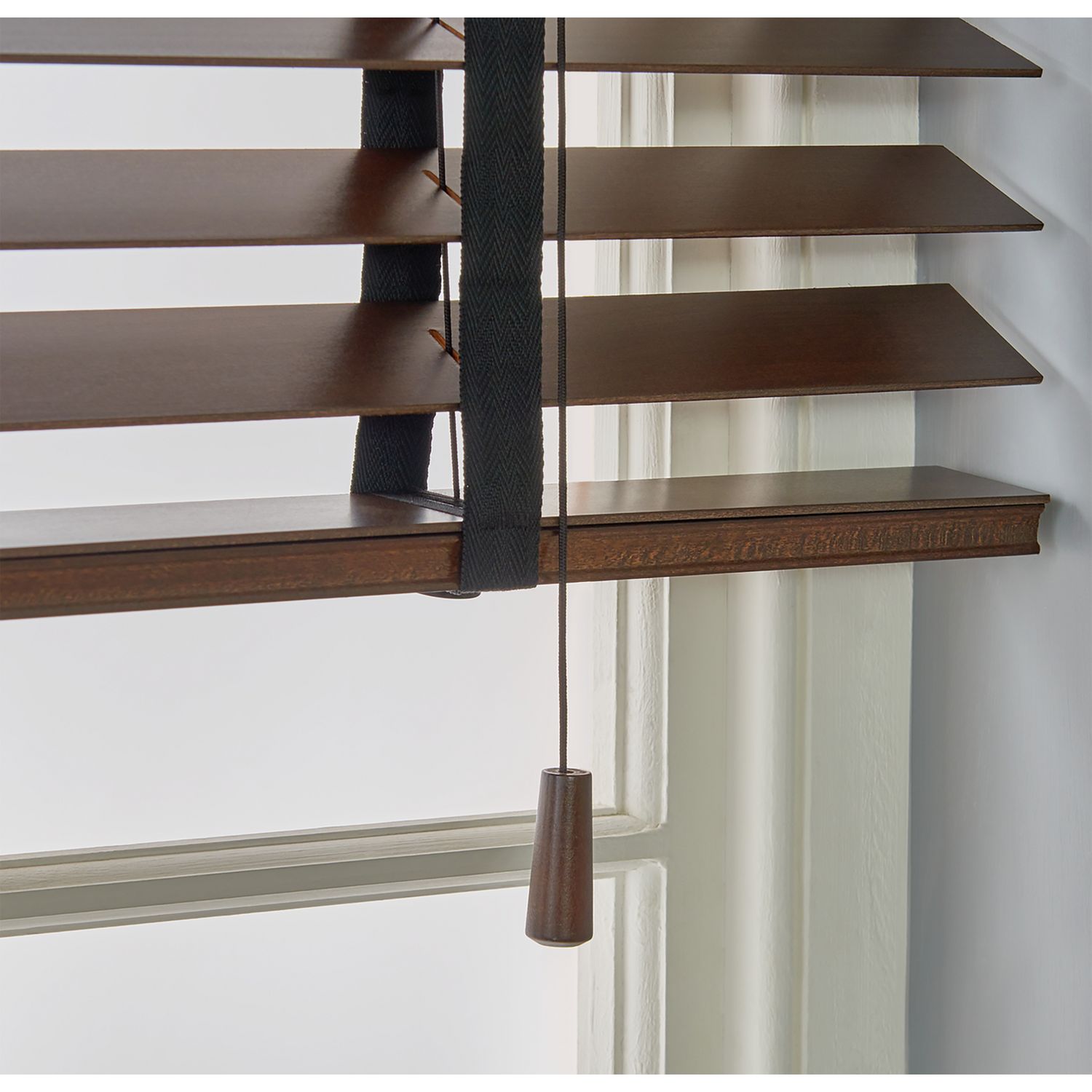 Habitat Wooden Brown 50m Slat Venetian Tape Blind - 90cm