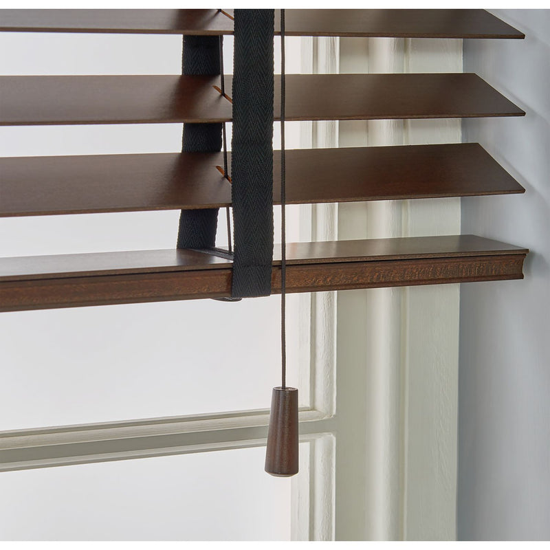 Habitat Wooden Brown 50m Slat Venetian Tape Blind - 90cm