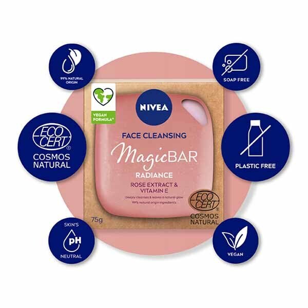 Nivea Magicbar Rose & Vitamin E Face Cleansing Bar 75G GOODS Superdrug   