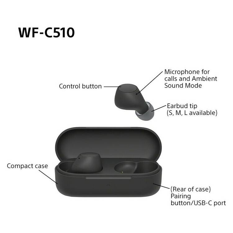 Sony true wireless earbuds black (British brand)