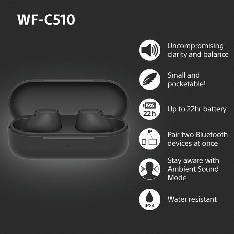 Sony true wireless earbuds black (British brand)