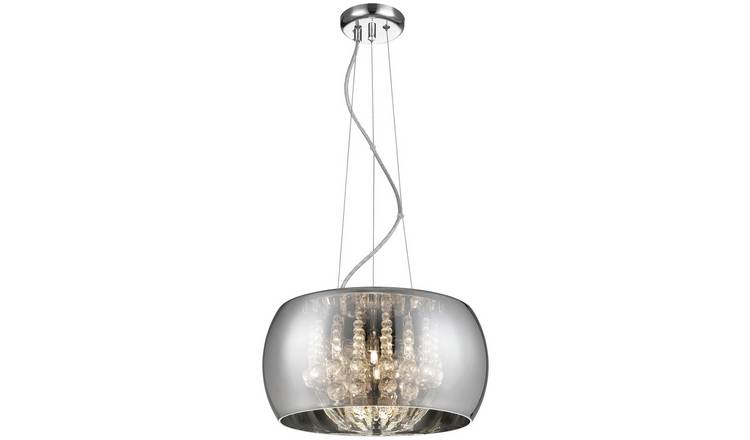 Impex Potenza chrome pendant light 28cm UK version