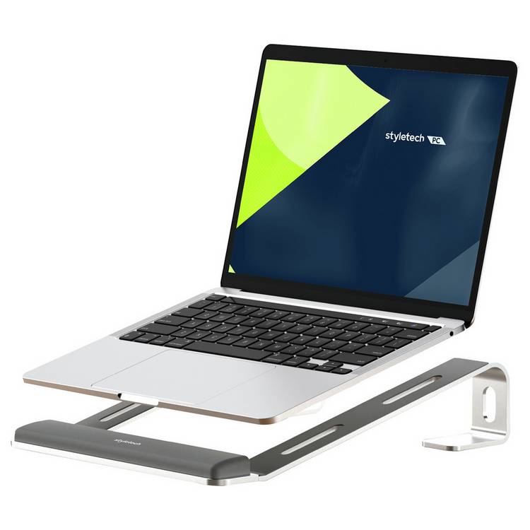Styletech LR05 aluminium laptop stand in silver - British product