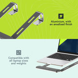 Styletech LR05 aluminium laptop stand in silver - British product