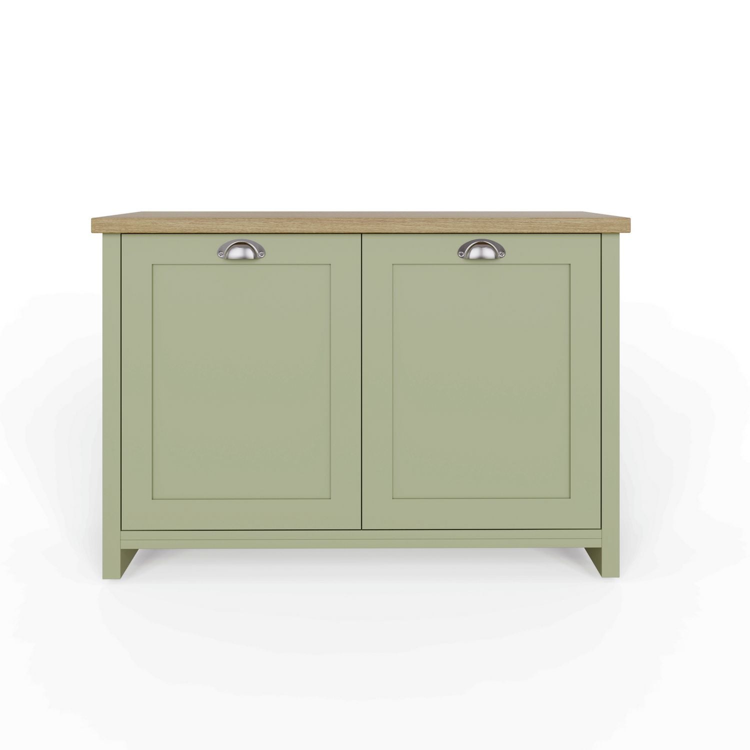 GFW Lancaster shoe storage cabinet green oak, UK version