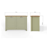 GFW Lancaster shoe storage cabinet green oak, UK version