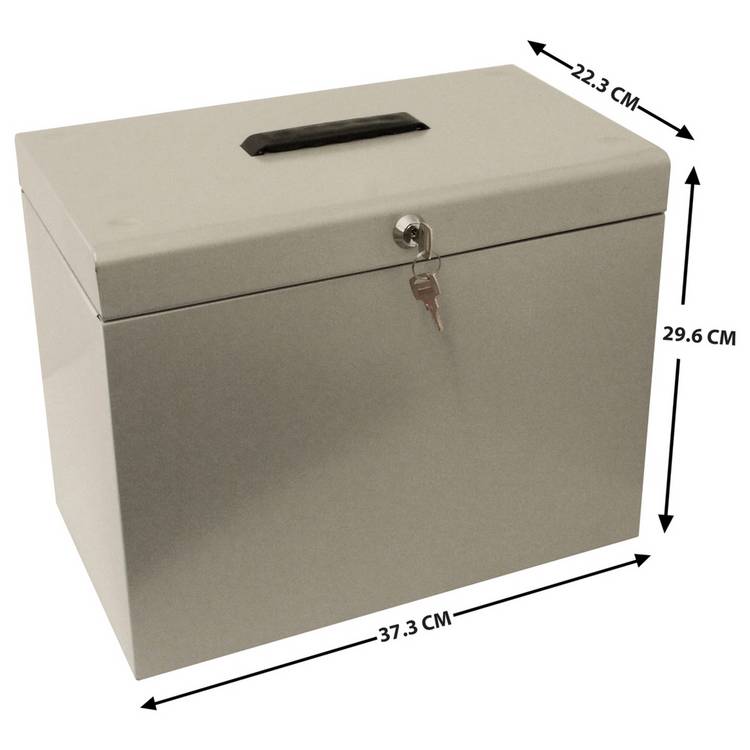 Cathedral A4 metal file box grey (British brand)
