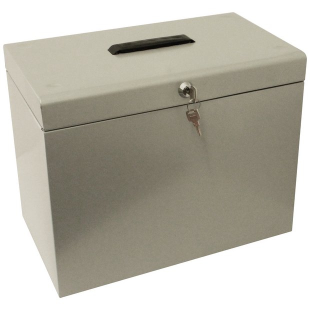 Cathedral A4 metal file box grey (British brand)