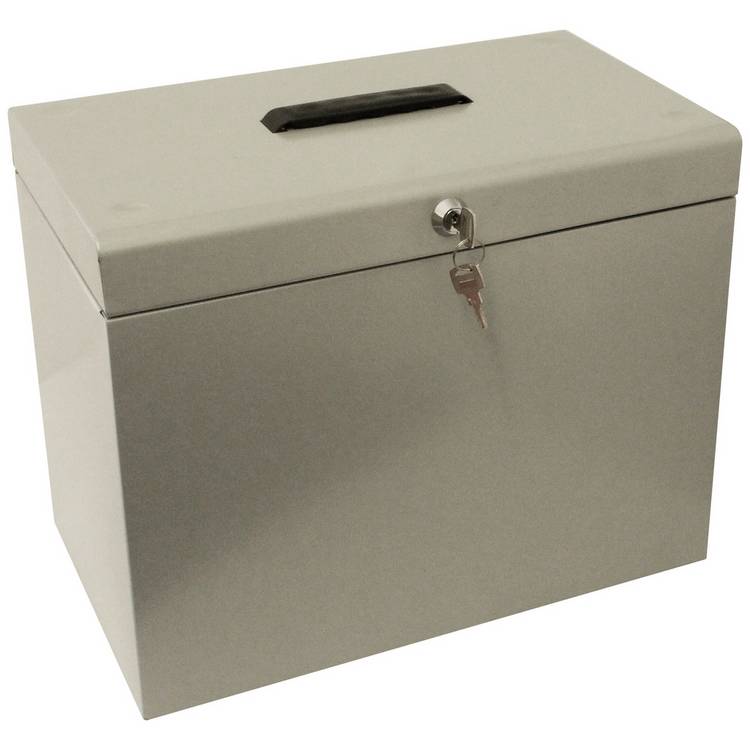Cathedral A4 metal file box grey (British brand)