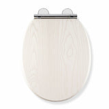 Croydex moulded wood toilet seat white oak effect, UK version