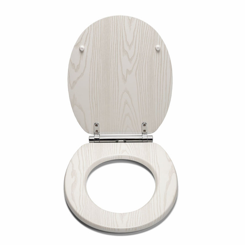 Croydex moulded wood toilet seat white oak effect, UK version