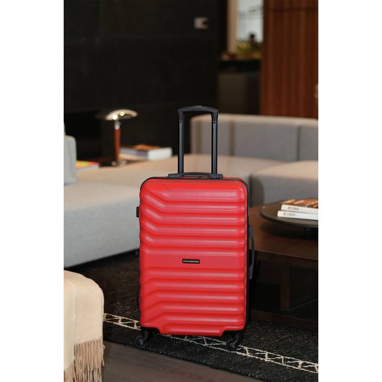 Featherstone 4-wheel hard cabin suitcase red - British product
