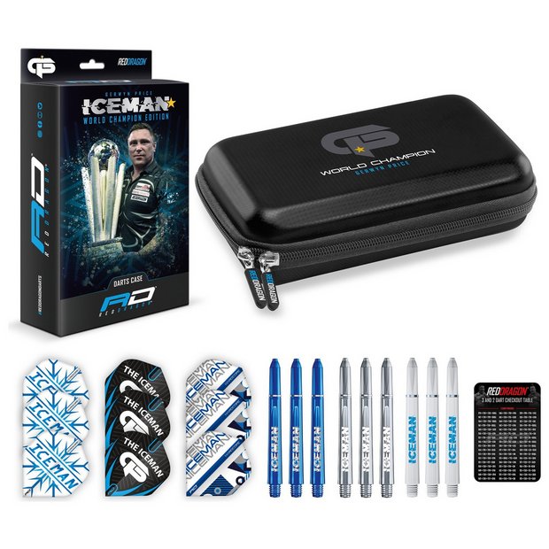 Red Dragon Iceman darts case with accessories - British product
