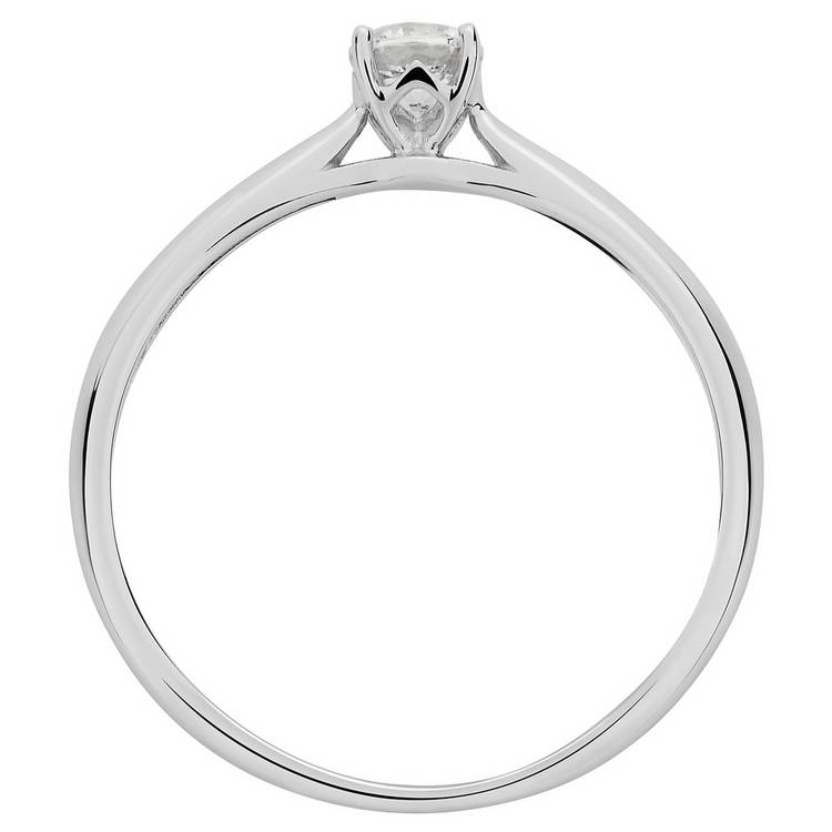 Revere engagement ring 9ct white gold cubic zirconia size K (British brand)