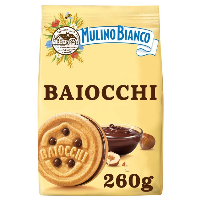 Mulino Bianco Baiocchi Biscuits with Hazelnut Cocoa Filling   260g GOODS M&S   