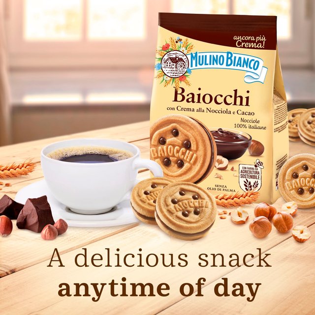 Mulino Bianco Baiocchi Biscuits with Hazelnut Cocoa Filling   260g GOODS M&S   