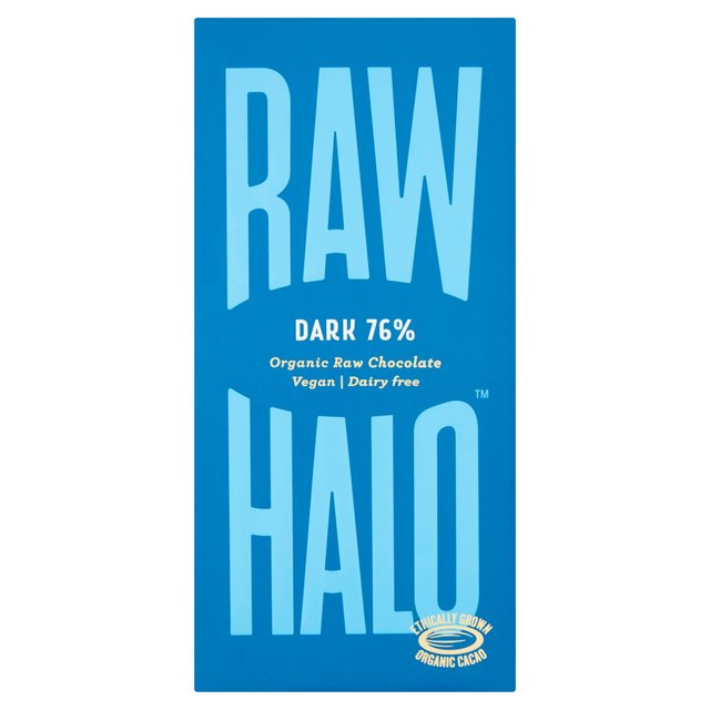 Raw Halo Vegan Dark 76% Chocolate Bar   70g