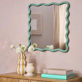 Habitat green wavy wall mirror 60x57cm, UK version