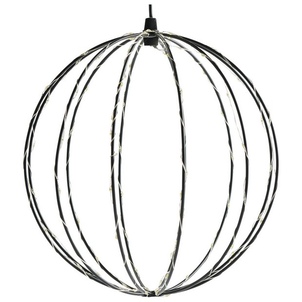 Habitat solar hanging metal lantern with warm white LEDs - British product