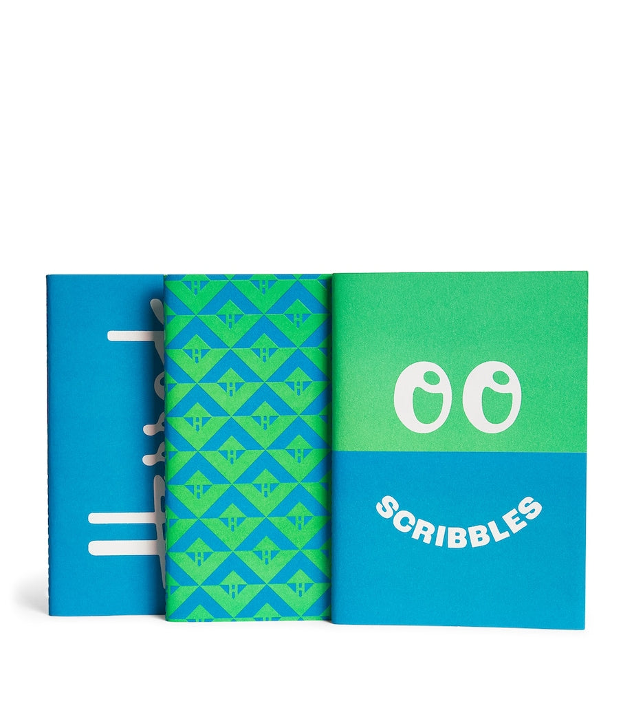 Harrods A6 notebook set with lined, dotted, and grid paper, UK version