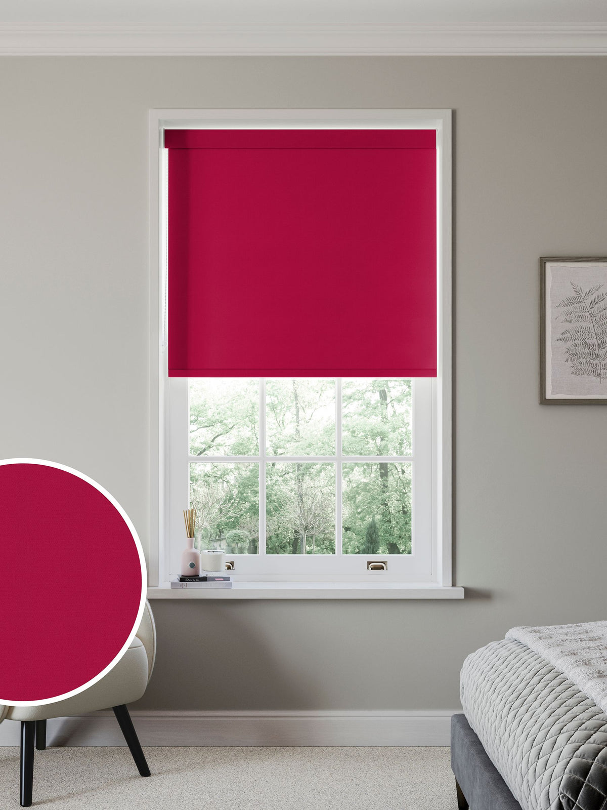 Next Peony Pink blackout roller blind made to measure - British product