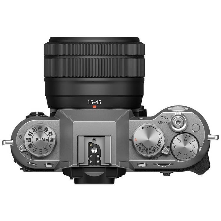 Fujifilm XT50 silver mirrorless camera with XC15-45mm lens (British brand)