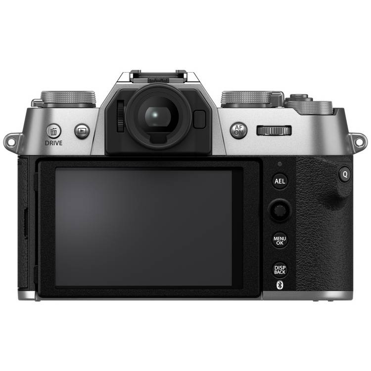 Fujifilm XT50 silver mirrorless camera with XC15-45mm lens (British brand)