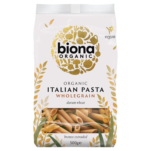 Biona Organic Whole Wheat Penne Pasta    500g