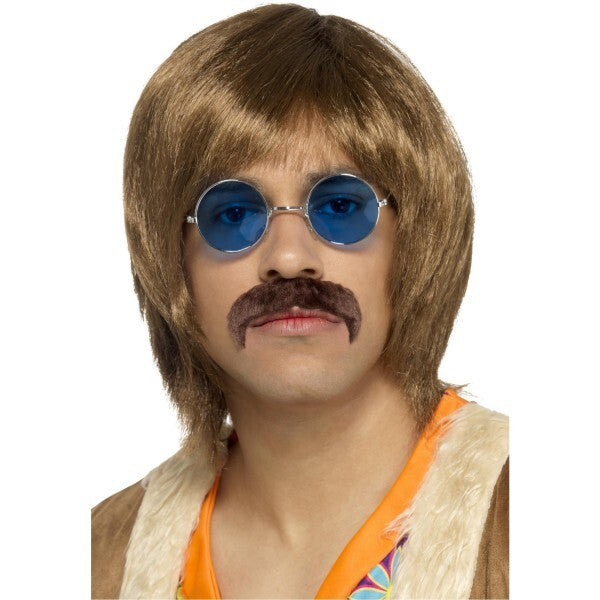 Smiffys 60s Hippie Kit costume with wig tash and specs (British brand)