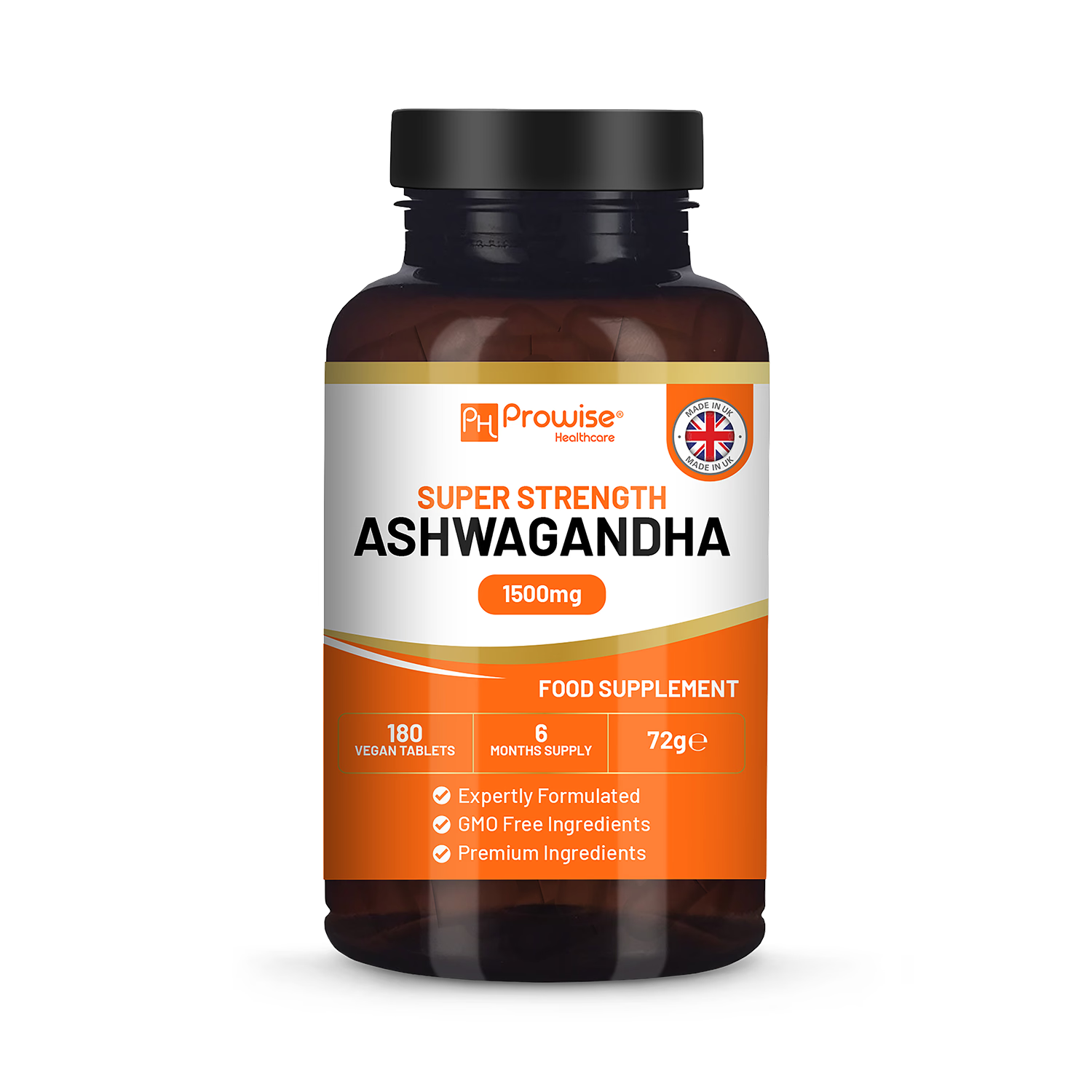 Prowise Healthcare ashwagandha tablets 1500mg 180 count - British product