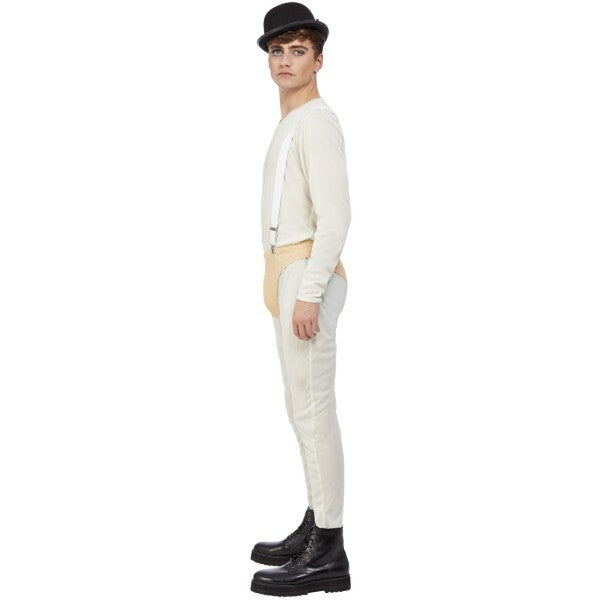 Smiffys Cult Classic mens costume white bodysuit pants braces hat (British brand)