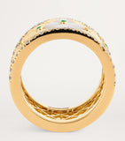 L'atelier Nawbar yellow gold diamond emerald and pearl ring size 53, UK version