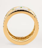 L'atelier Nawbar yellow gold diamond emerald and pearl ring size 53, UK version
