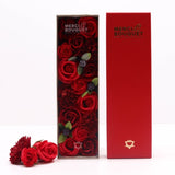 Merci Boutique red rose soap bouquet in long box, imported from the UK