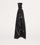 Giorgio Armani wool-silk signature scarf 40x180cm, UK version