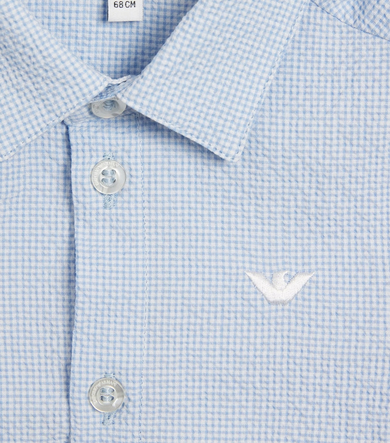 Emporio Armani kids cotton-blend seersucker shirt 6-36 months - British product