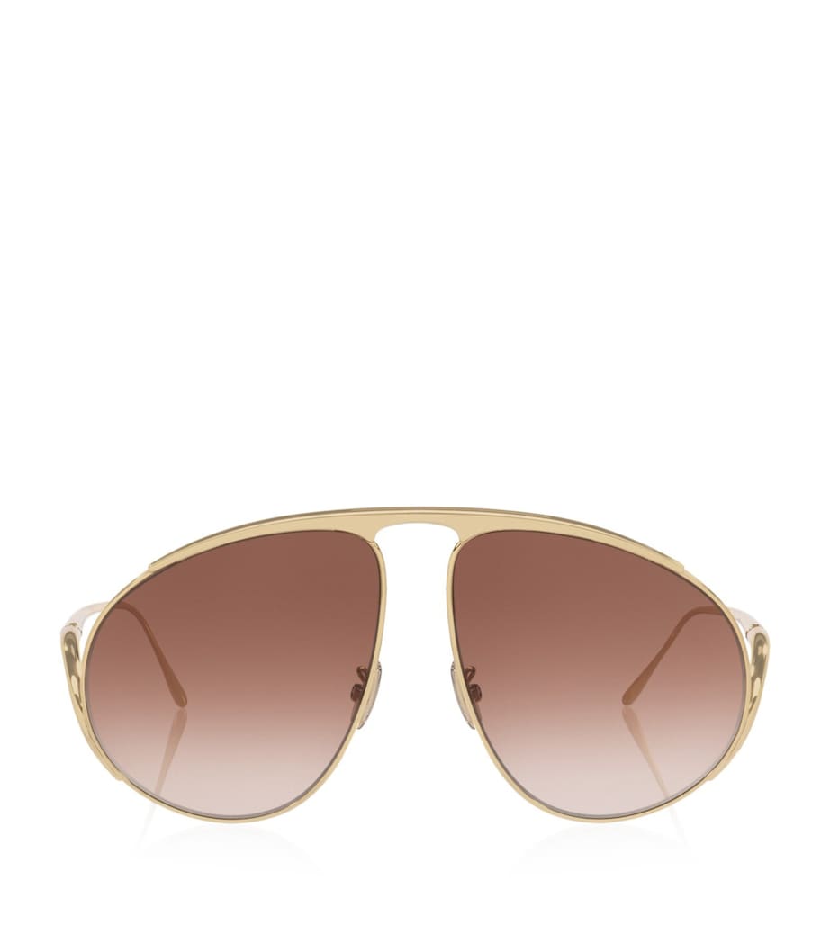 LOEWE Hillock pilot aviator sunglasses metal frame, UK version