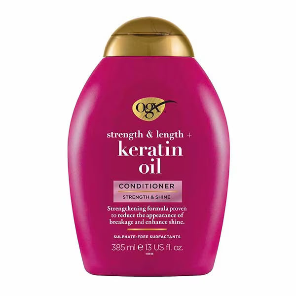 OGX Anti-Breakage Keratin Oil Conditioner 385ml, imported from the UK