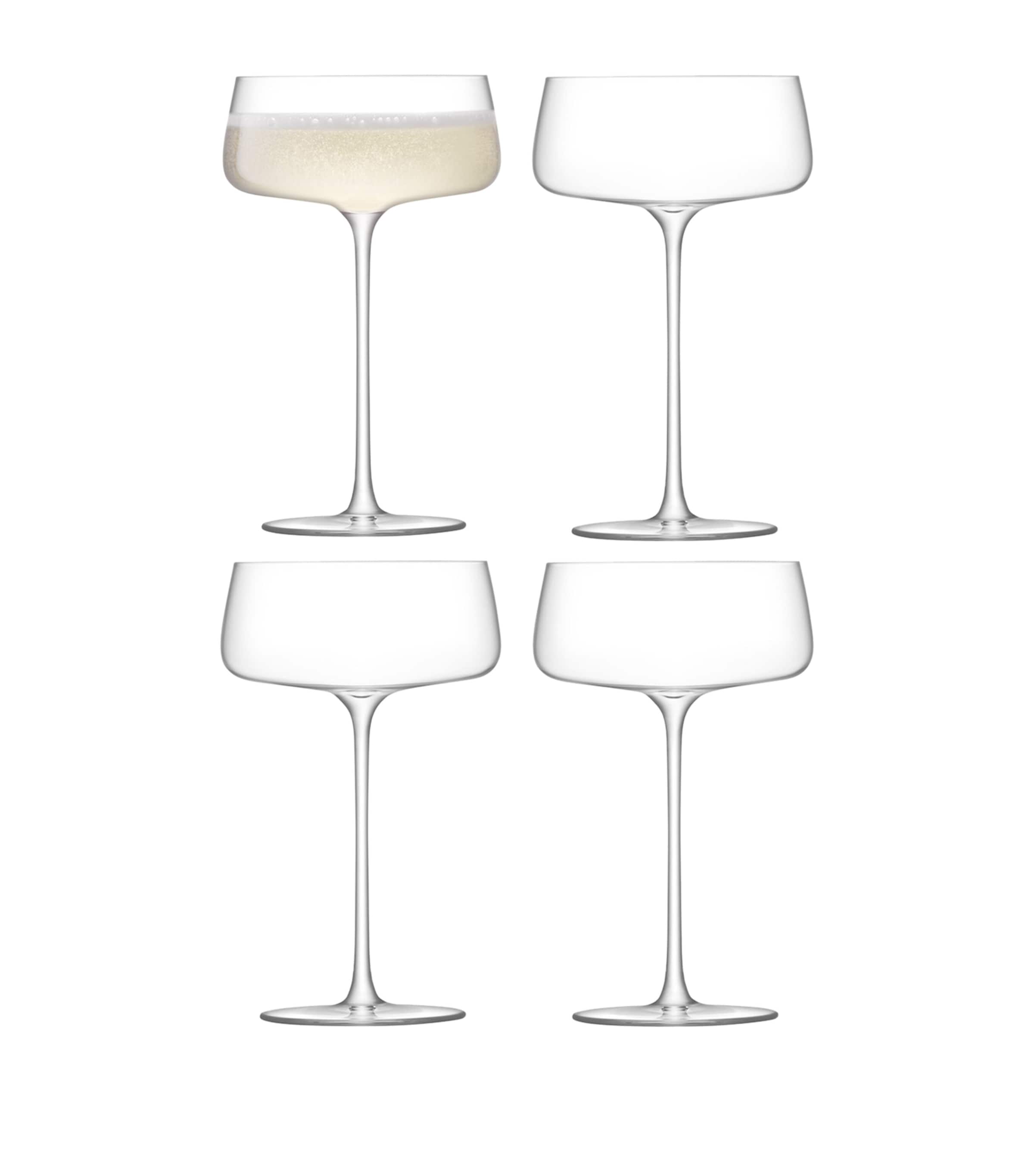 LSA International set of 4 Champagne saucers with 300ml capacity, UK version