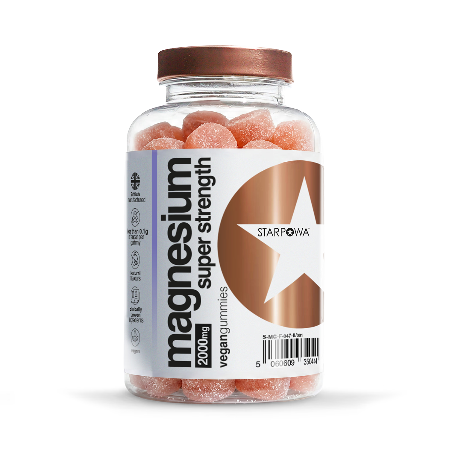 Starpowa magnesium gummies Super Strength Strawberry 60 count, UK version