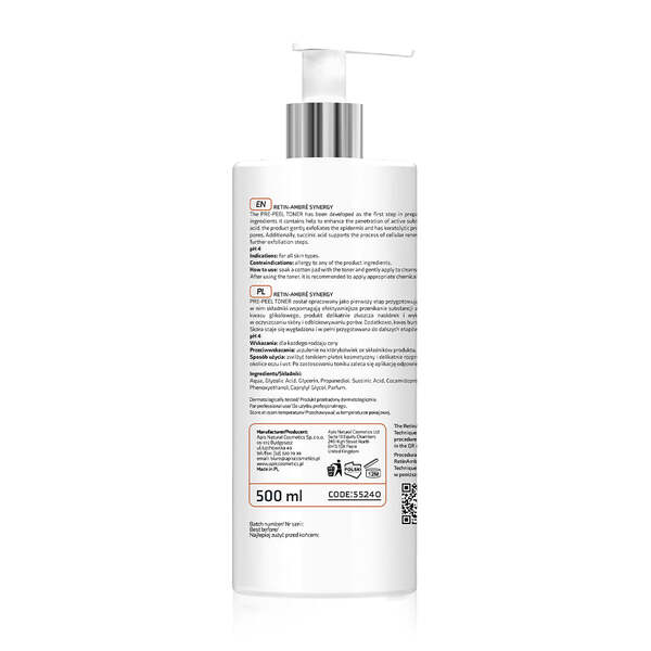 Apis pre-exfoliation toner 500ml, imported from the UK