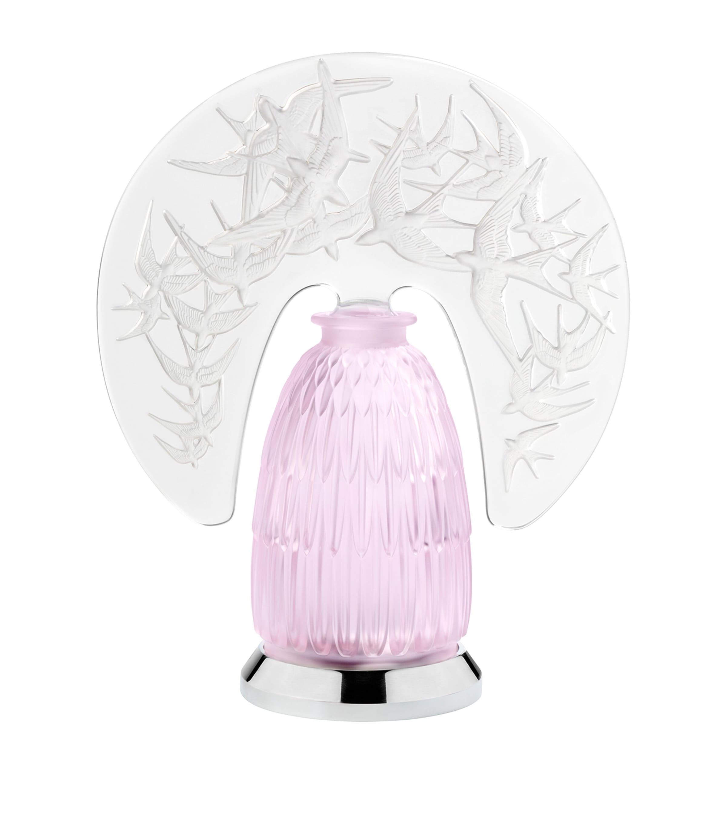 Lalique Rose Nebula Hirondelles lamp, UK version