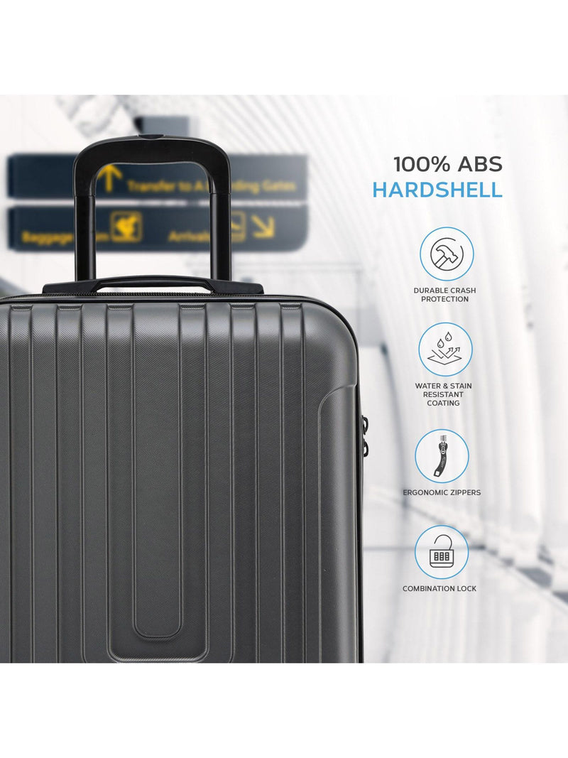 Flight Knight cabin suitcase anthracite 55x40x20cm, UK version