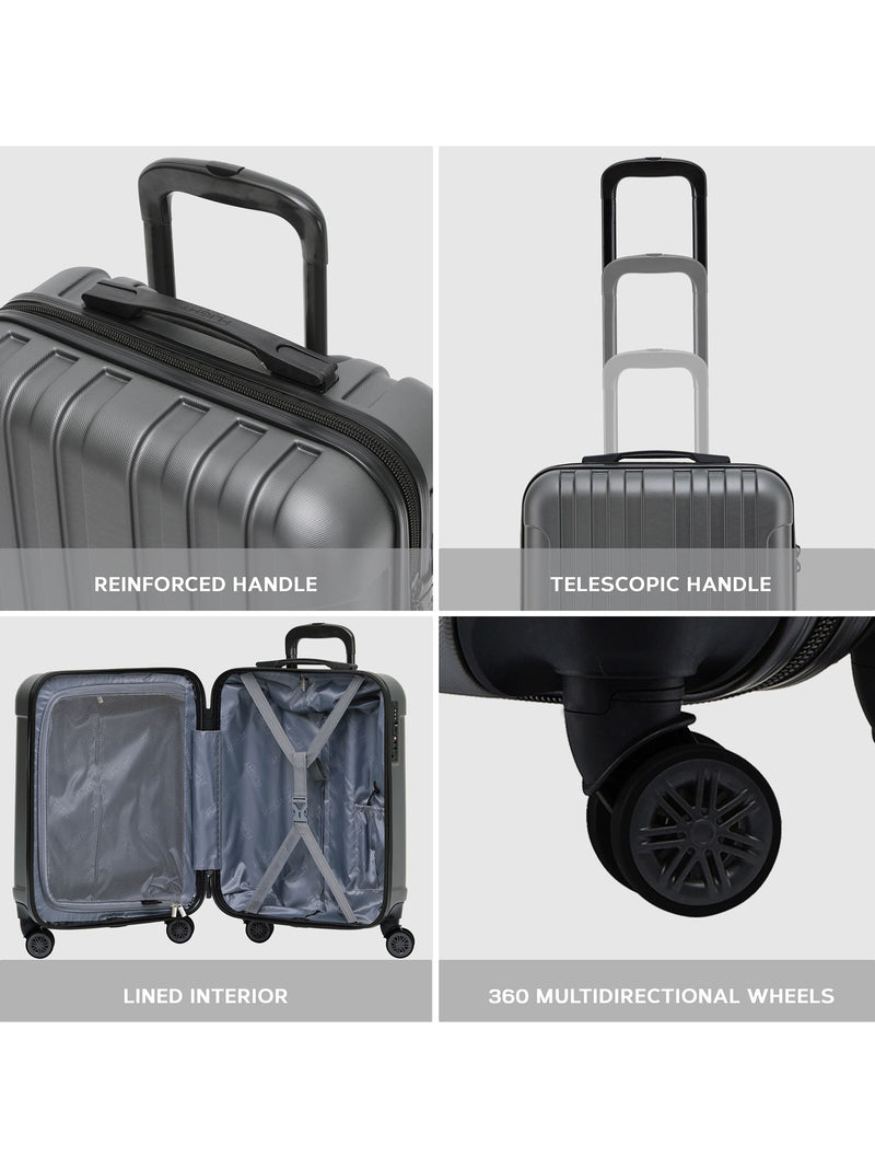 Flight Knight cabin suitcase anthracite 55x40x20cm, UK version