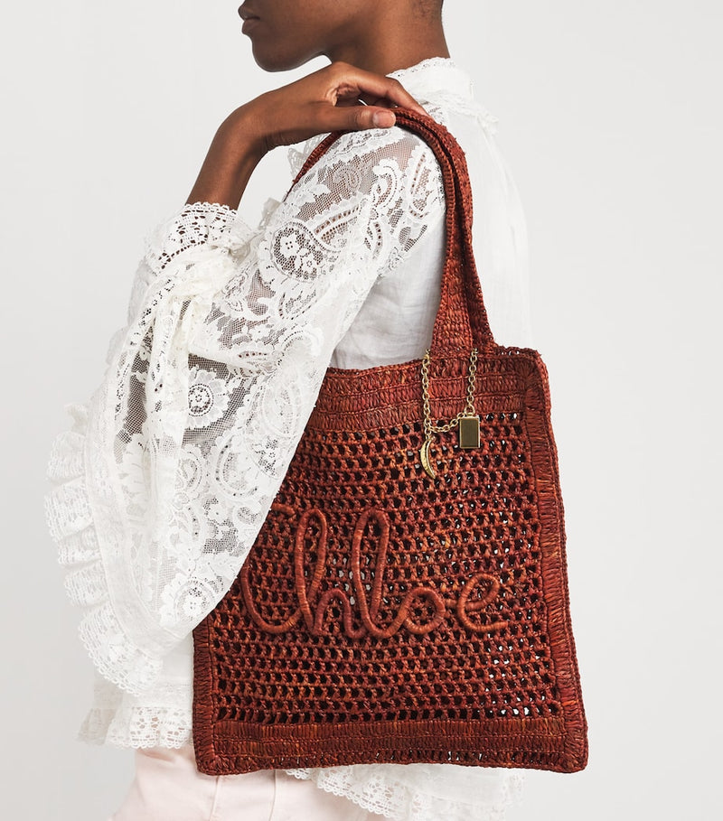Chloé Raffia Summer Banana tote bag, handcrafted - British product
