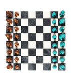 Purling Bold chess set with alabaster board and hand-painted pieces - British product