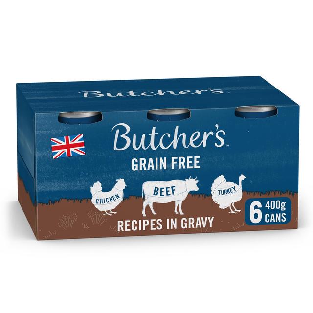 Butcher's Recipes in Gravy Dog Food Tins   6 x 400g