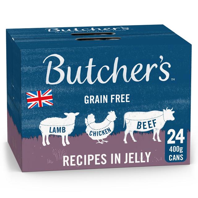 Butcher's Recipes in Jelly Dog Food Tins   24 x 400g GOODS M&S   